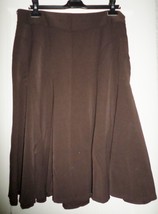 Bandolino Brown Flutter Hem Skirt Misses 12 - £7.71 GBP