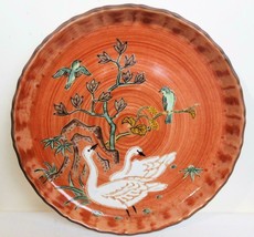Vintage Shallow Bowl Swans and Songbirds Japan Hand Painted - £23.09 GBP