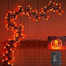 [Extra Long] 9 Ft 72 Led Halloween Willow Vine Twig Decor Garland With 2... - £29.88 GBP