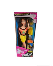 New 1993 GLITTER HAIR Barbie Doll Brunette Green Eyes Mattel #10966 NIB - $1,839.74 MXN
