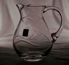 Fostoria Crystal Romania Cut Floral Pitcher with Tag  #2549 - £38.32 GBP