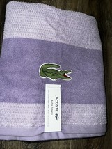 Lacoste ~ Purple Bath Towel 100% Cotton 30&quot; x 52&quot; Big Crocodile Logo (B) - £22.79 GBP