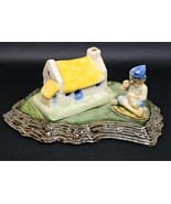 Shamrock Pottery By Wade of Armagh Tailor and Cottage on Irish Base Lepr... - $168.95 CAD