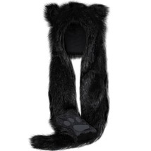 Wolf Faux Animal Hoods Hat Furry Hat Mittens Gloves Scarf Paws Ears Wolf Accesso - £23.71 GBP