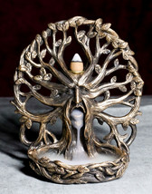 Mysterious Forest Celtic Greenman Dryad Tree Of Life Backflow Incense Burner - £23.97 GBP