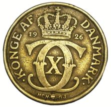 Denmark 2 Kroner, 1926 HCN-GJ~Scarce~Free Shipping #A187 - £7.72 GBP