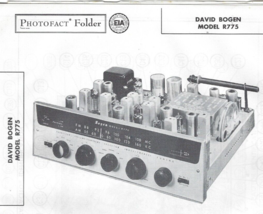 1958 DAVID BOGEN R775 AM FM Radio TUNER Photofact MANUAL Tube Vintage Sc... - £8.52 GBP
