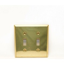 Vintage Brass Plated Gold Double Switch Plate Cover Electric - £5.17 GBP