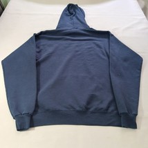 Hanes EcoSmart Men's Blue Cotton Blend Drawstring Pullover Hooded Sweatshirt L image 2