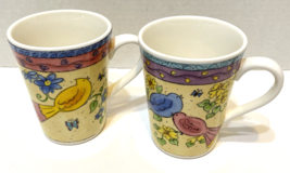 Sango Birds and The Bees Designed by Sue Zipkin Birds Coffee Cups Lot 2 - £13.08 GBP