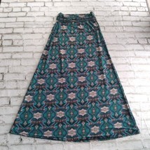 82 Days Womens Skirt Small Blue Goemetric Fold Over Long Maxi Boho Modes... - £15.88 GBP