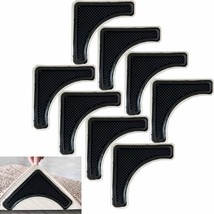8 Pc Rug Grippers Anti Slip Carpet Mat Grip Set Non Skid Floor Pad Tape Adhesive - £14.14 GBP