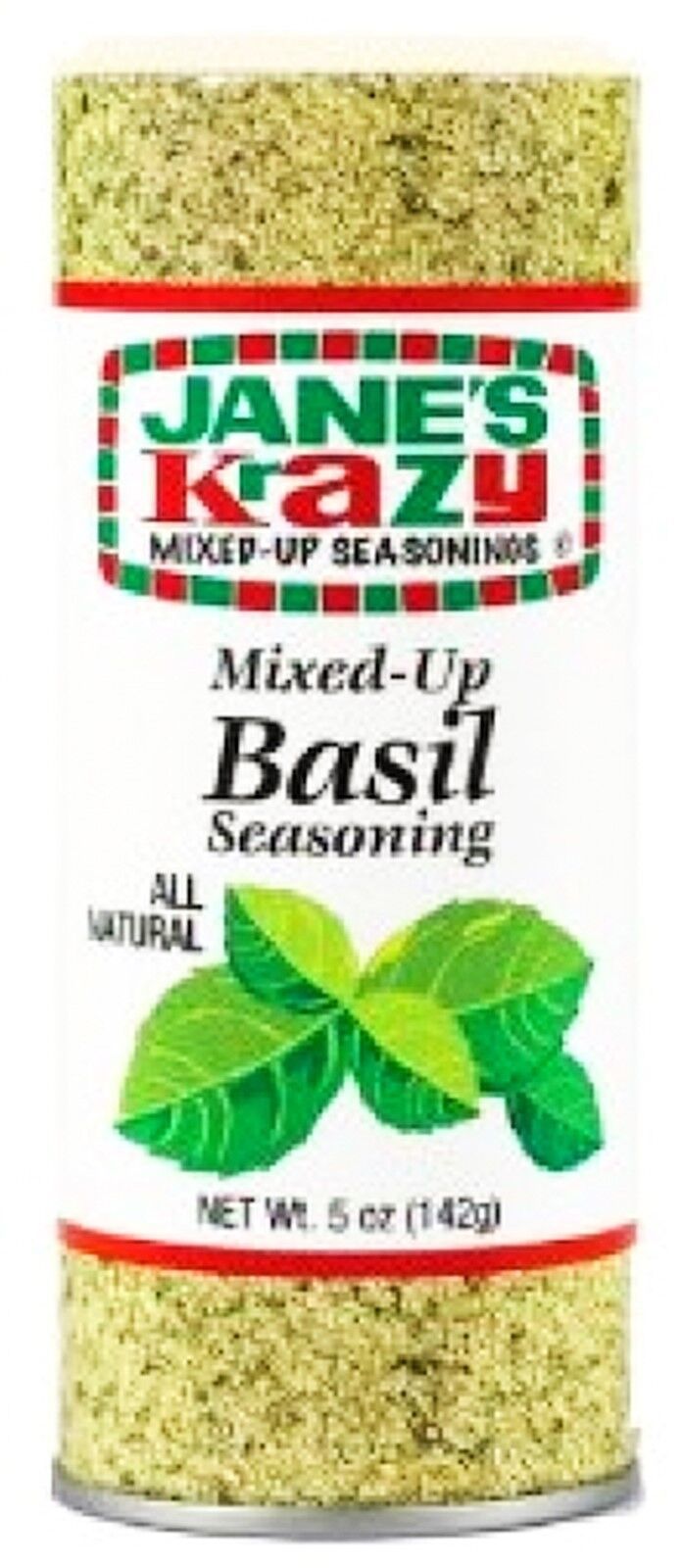 JANE'S Krazy Mixed Up BASIL SEASONING All Natural All Purpose Spice Blend 251280 - £14.41 GBP