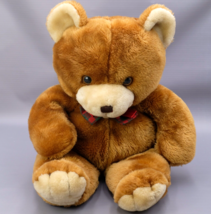 Vintage Cuddle Wit Teddy Bear Brown Plush Stuffed Animal Large 21” w Bow - $29.67