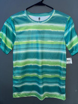MSRP $16 Ideology Big Boys Striped T-Shirt Green Size Medium - $11.88