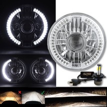 7&quot; Split White Halo Ring 6K 20/40w LED Motorcycle Projector Headlight Bulb Each - £47.14 GBP