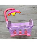 2005 Mattel Dora the Explorer Purple Baby Crib with Pink Mobile 6&quot; high - $9.89