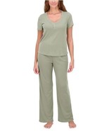 Live2Lounge Womens Pajamas Green 4-Piece Stretch Tank T-Shirt Pants Shorts - $61.53 CAD