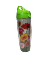 Tervis Water Bottle 20 oz Floral Gerbera Daisies Green Flip Lid Insulate... - $26.40 CAD