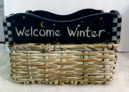 Beautiful Winter Christmas Hand Woven Square Basket 10 x10x6.5&quot; Tall Heavy 1+ lb - £7.15 GBP