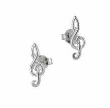 Sterling Silver Treble Clef Post Earrings - $9.99