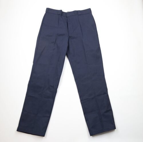 Deadstock Vintage Dickies Mens 38x34 Original Fit Wide Leg Work Pants Navy Blue