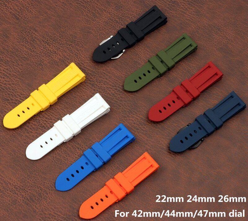 Watch Band Silicone Rubber Watchband Strap Buckle Replace for Panerai 22-24-26m - $32.89 - $43.07