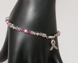 925 Sterling Silver Breast Cancer Awareness 7&quot; Bracelet - $19.79
