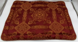 Croscill Madrid Royal Standard Pillow Sham Case Brocade Jacquard Red Gold VTG - $29.69