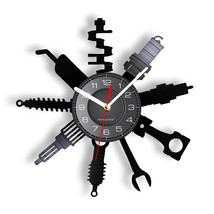 Wall clock Vinyl Record industrial style office  garage man cave - £30.18 GBP+