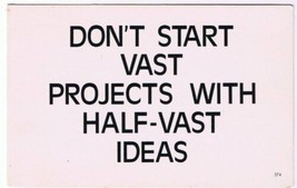 Comic Funny Postcard Start Vast Projects No 474 1975 Universal Crafts Toronto - $2.96