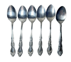 Lustreware Spoons Stainless Steel Lot of 6 Teaspoons Rose Pattern (1 Rog... - $11.30