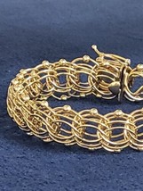 Vintage 14k Gold Woven Link Charm Bracelet With Saftey Clasp 24.3g Of Gold - £1,589.20 GBP