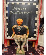 Unique Patti Doody Primitive Folk Art of Pumpkin Head 18&quot; Figure - $438.97 CAD