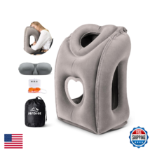 JefDiee Inflatable Travel Pillow: Airplane Neck, Head, Chin Support, 45°... - $42.04