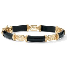 14K Gold Longevity Onyx Link Bracelet Free Worldwide Shipping - £187.97 GBP