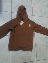 Carhartt Hoodie Sweatshirt Kids Girls Boys Size S 8 Brown Long Sleeve  NEW - £27.00 GBP