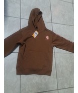 Carhartt Hoodie Sweatshirt Kids Girls Boys Size S 8 Brown Long Sleeve  NEW - £26.41 GBP