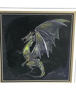 Robert Trobaugh Hand Colored Print Fantasy Art Emerald Dragon SIGNED by ... - $14.83