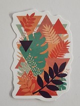 Leaves Print with Different Triangles in Background Sticker Decal Embell... - £1.81 GBP