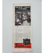 Exide Battery Hycap Sailors Ship Wheel Sea Ocean Liner 1940 Vintage Prin... - $182.25 MXN