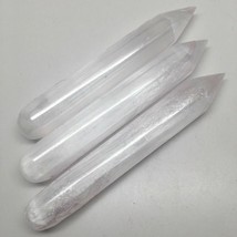 3x Selenite Crystal Massage Wand Point POWERFUL white Selenite 6&quot; x 20-25mm - £9.37 GBP