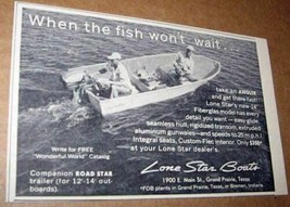 1957 Print Ad Lone Star Boats Angler Fiberglas Model Grand Prairie,Texas - £7.11 GBP