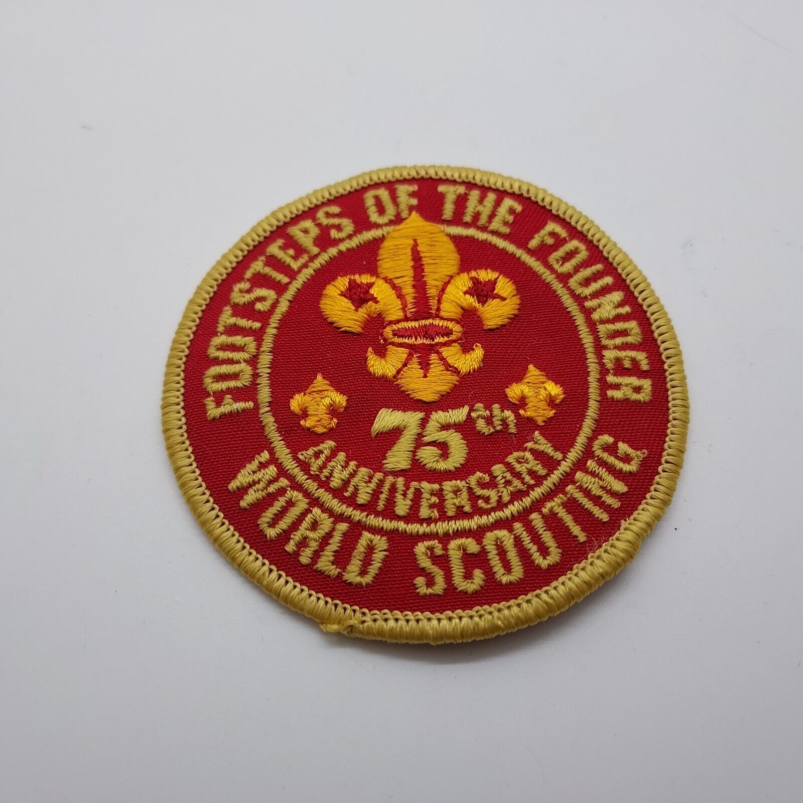 Vintage BSA Boy Scout 75th Anniversary World Scouting Uniform 3&quot; Dia Patch - $10.77