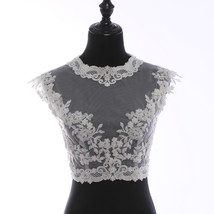 Illusion Neckline Lace Tank Tops Sleeveless Embroidery Lace Bridesmaid Tank Tops image 8