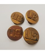 US Army Collar Disc Collar Pin Pinchback Lot of 4 Brass Buttons Vintage ... - £19.30 GBP