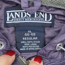 Lands End Jacket Mens XL Purple Half Zip Outdoor Pullover Hooded Windbreaker - £23.72 GBP