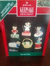 Hallmark Miniature Set Sew Sew Tiny Mice Mouse Keepsake 1992 Vintage - £46.05 GBP