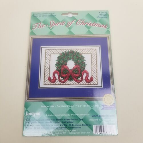 Janlynn The Spirit of Christmas Counted Cross Stitch Wreath Kit  157-76  2002 - $7.91
