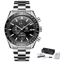 BENYAR Full Steel Business Watch Men Casual Waterproof Sports Watches Clock Men  - $78.24